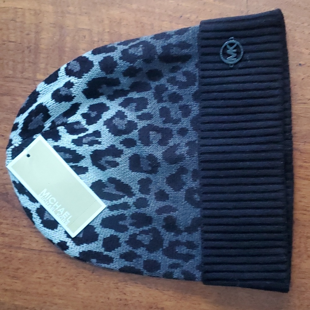 MK Dip Dye Leopard Cuff Hat